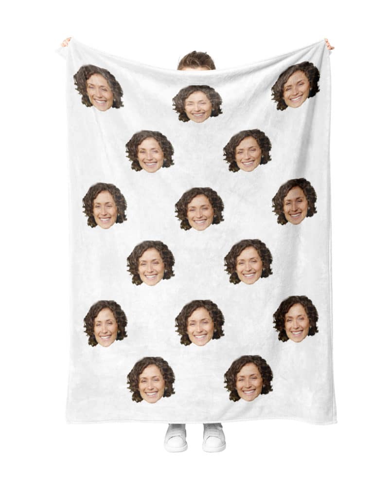 Custom White FaceBlanket