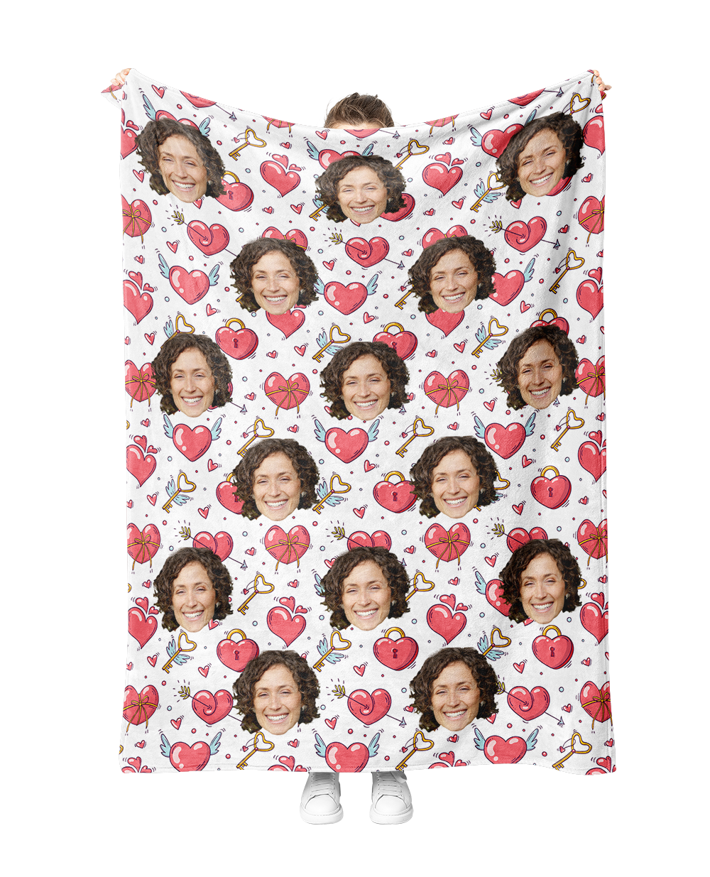 Custom Lock Hearts Blanket