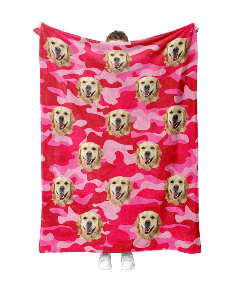 Custom Pink Camo Blanket